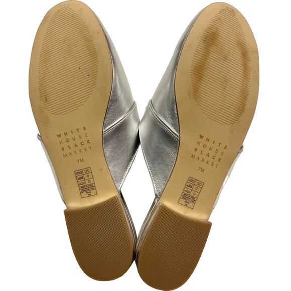 WHBM Silver/Metallic Flat Slip-on Loafer “Pippa” size 7M 🪙 - Picture 5 of 7